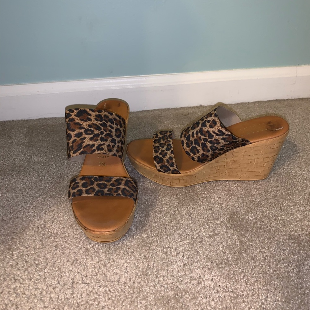 Cheetah print wedges